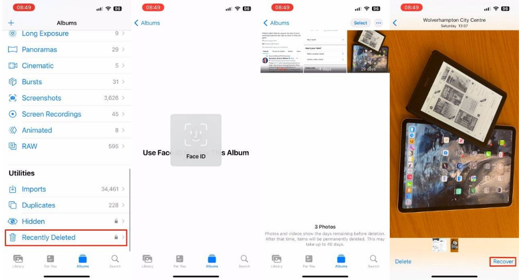 防城苹果14维修分享 iPhone14 上恢复已删除的照片 