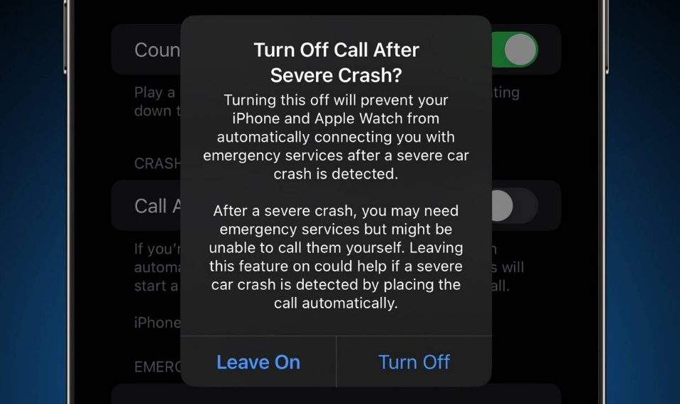 防城苹果14维修分享 iPhone 14 和 Apple Watch 上关闭崩溃检测 